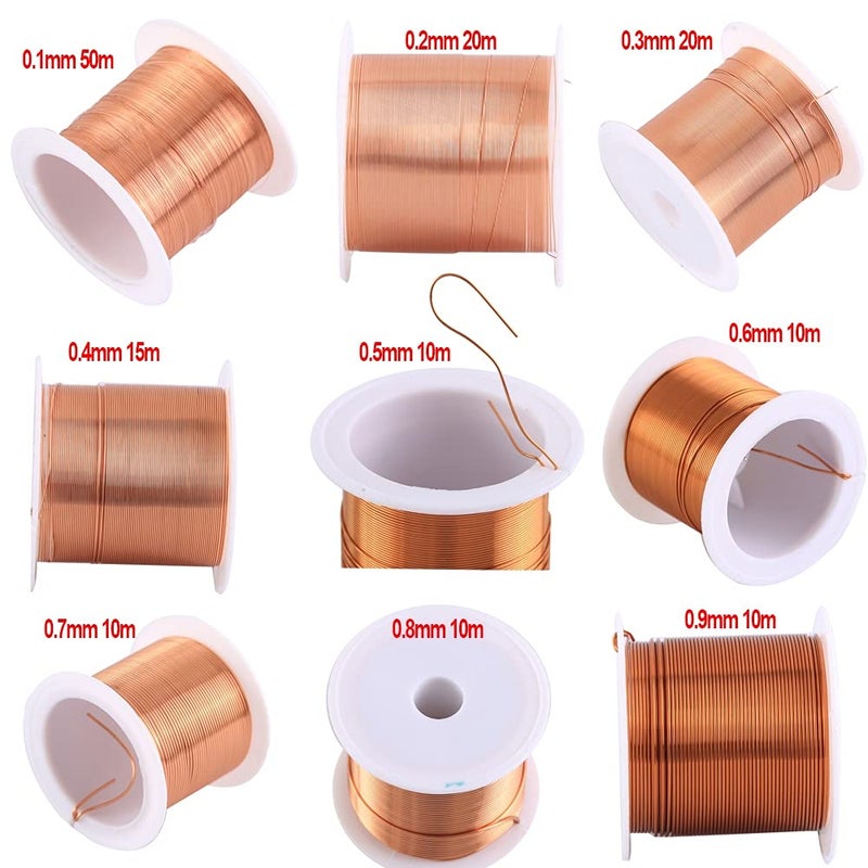 SKYPRO 24AWG 32Ft Coil Copper Wire Enameled Copper Wire Enameled Magnet Winding Wire 1 Spool Coil Natural Temperature Rating Widely Used for Transformers Inductors - Image 5